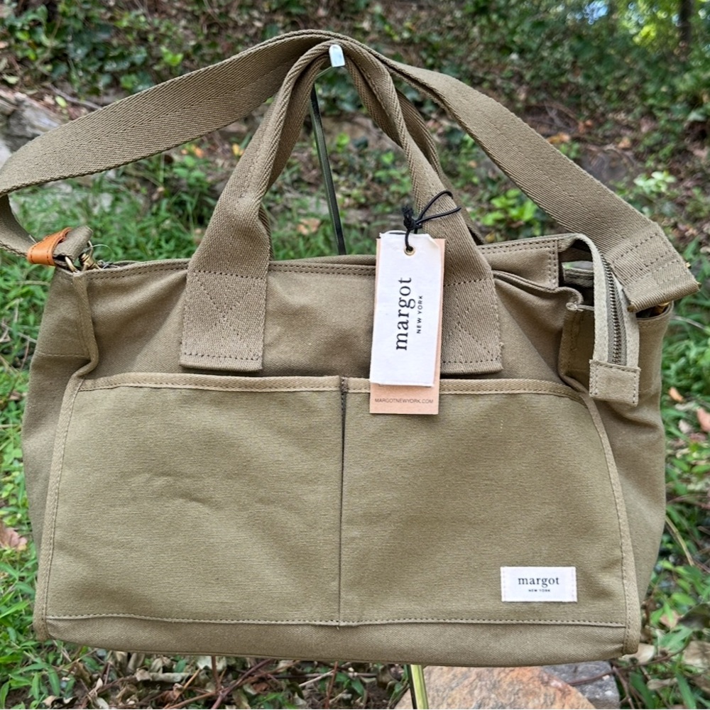 Margot Olive Green Canvas Messenger Bag New With Tags.